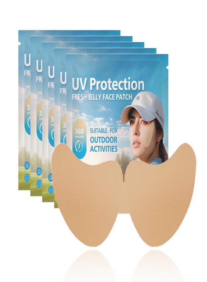 DLZZRS 5 Pairs UV Protective Face Patch, Sunscreen Face Patch for Eye Golf Sunscreen Patches Moisturizing Sunl Protection Stickers for Summer Outdoor, Outdoor Sports Golf Accessories - Image 1
